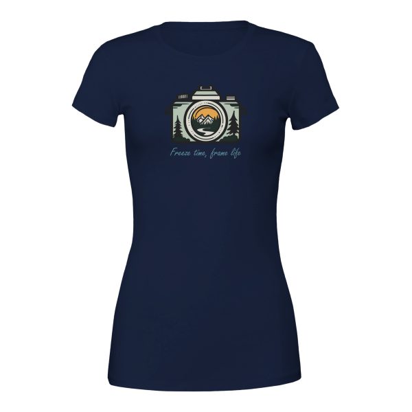 Fotografie t-shirt blauw dames